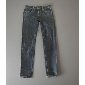 American Eagle Womens Super Stretch Straight Leg Jeans Dark Wash Blue Size 0
